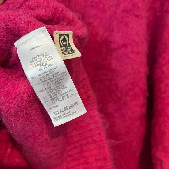 Madewell Heather Fuchsia Brushed Knit Crop Cardigan Sweater Women's Size Large - Picture 6 of 7